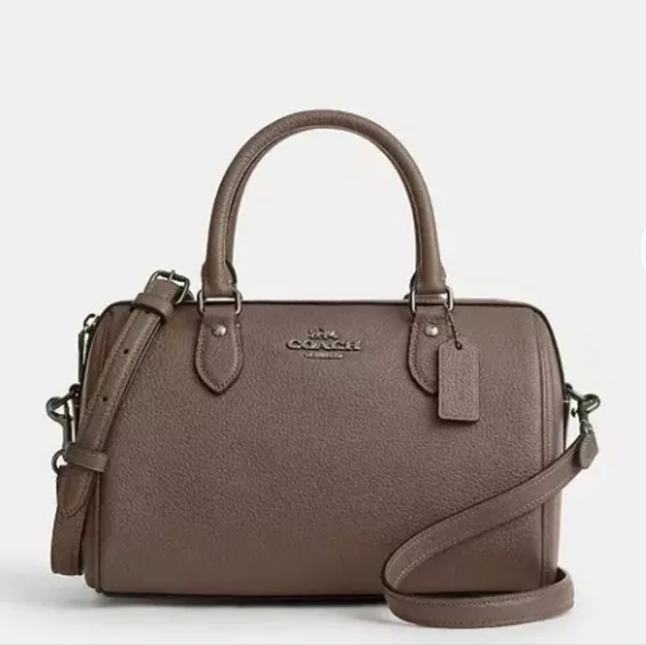 Coach Rowan Pebble Leather Crossbody Satchel - Picture 1 of 16